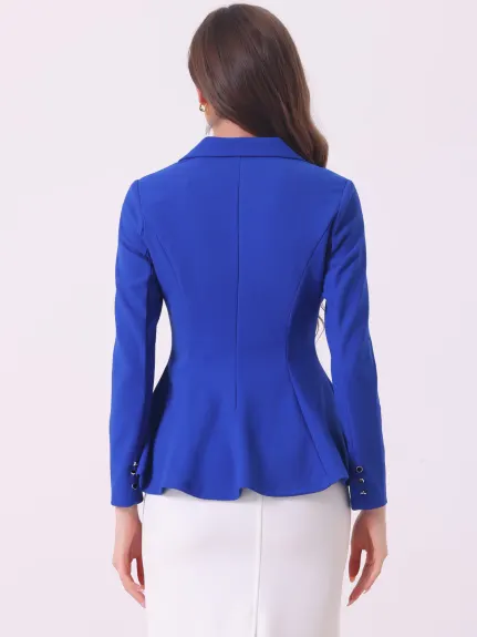 Allegra K - Single Button Dressy Peplum Blazer