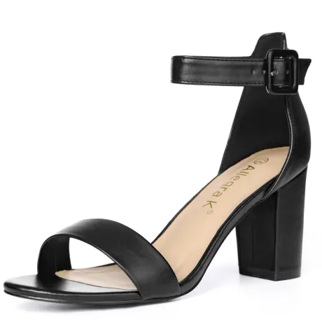 Allegra K- Chunky High Heel Ankle Strap Sandals