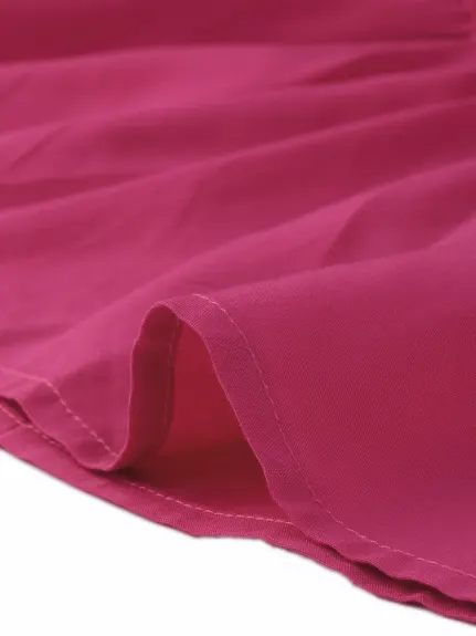 Allegra K- Short Sleeve Tiered Smocked Dress