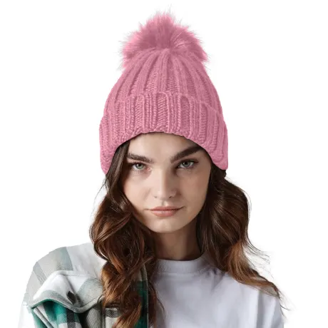 Beechfield - Unisex Verbier Fur Pom Pom Chunky Beanie