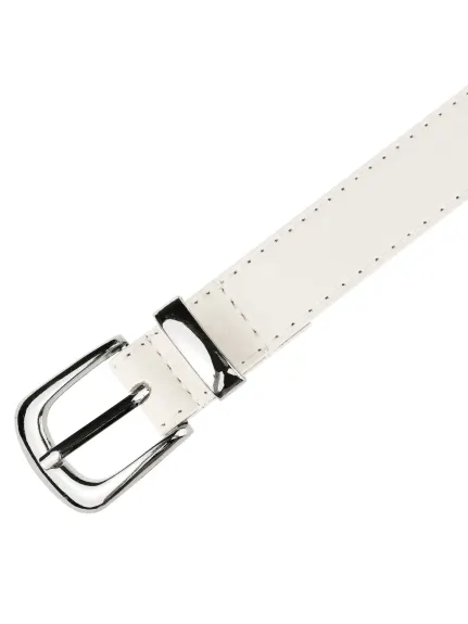 Allegra K- Faux Leather Silver Buckle Waist Belt