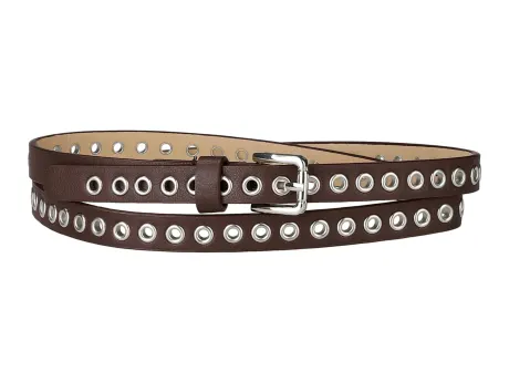 Allegra K- Ceinture à œillets Ceinture en cuir skinny grande taille