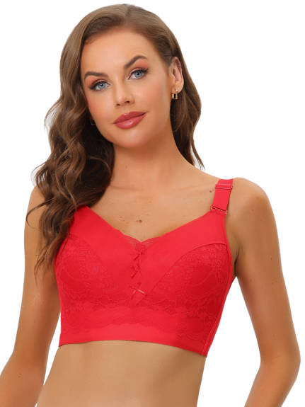 Allegra K- Full Coverage Longline Wirefree Bra Pack, Red