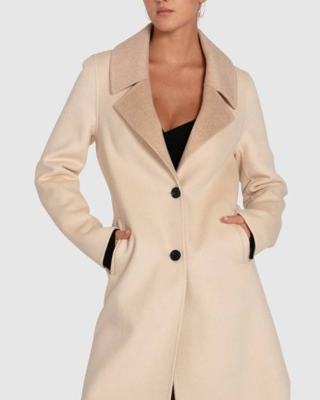 Manteau Lexington en laine mélangée bicolore - Beige