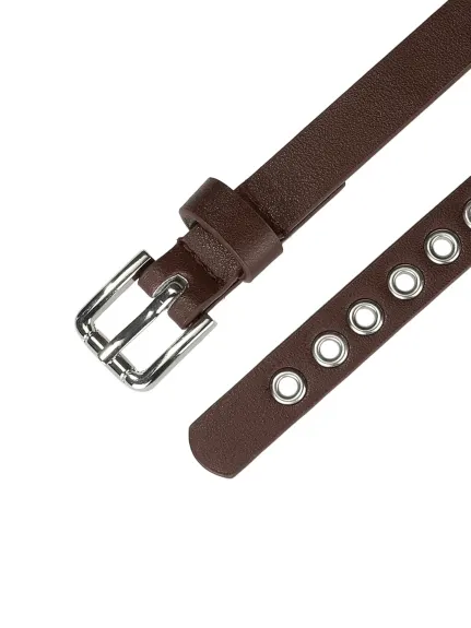 Allegra K- Ceinture à œillets Ceinture en cuir skinny grande taille