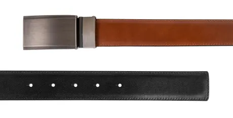 CHAMPS Leather One Size Reversible and Adjustable Belt, BlackBrown