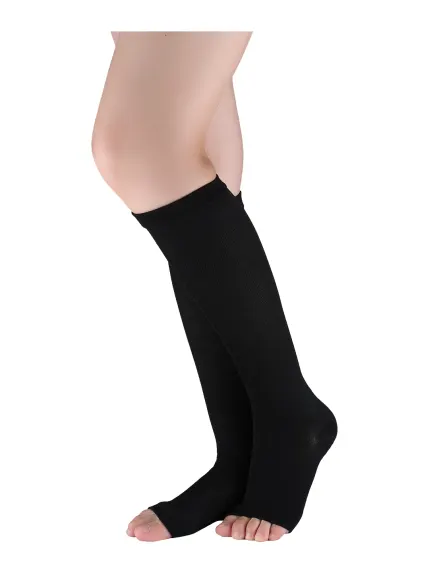 Allegra K- Unisex Breathable Toeless Compression Knee High Socks