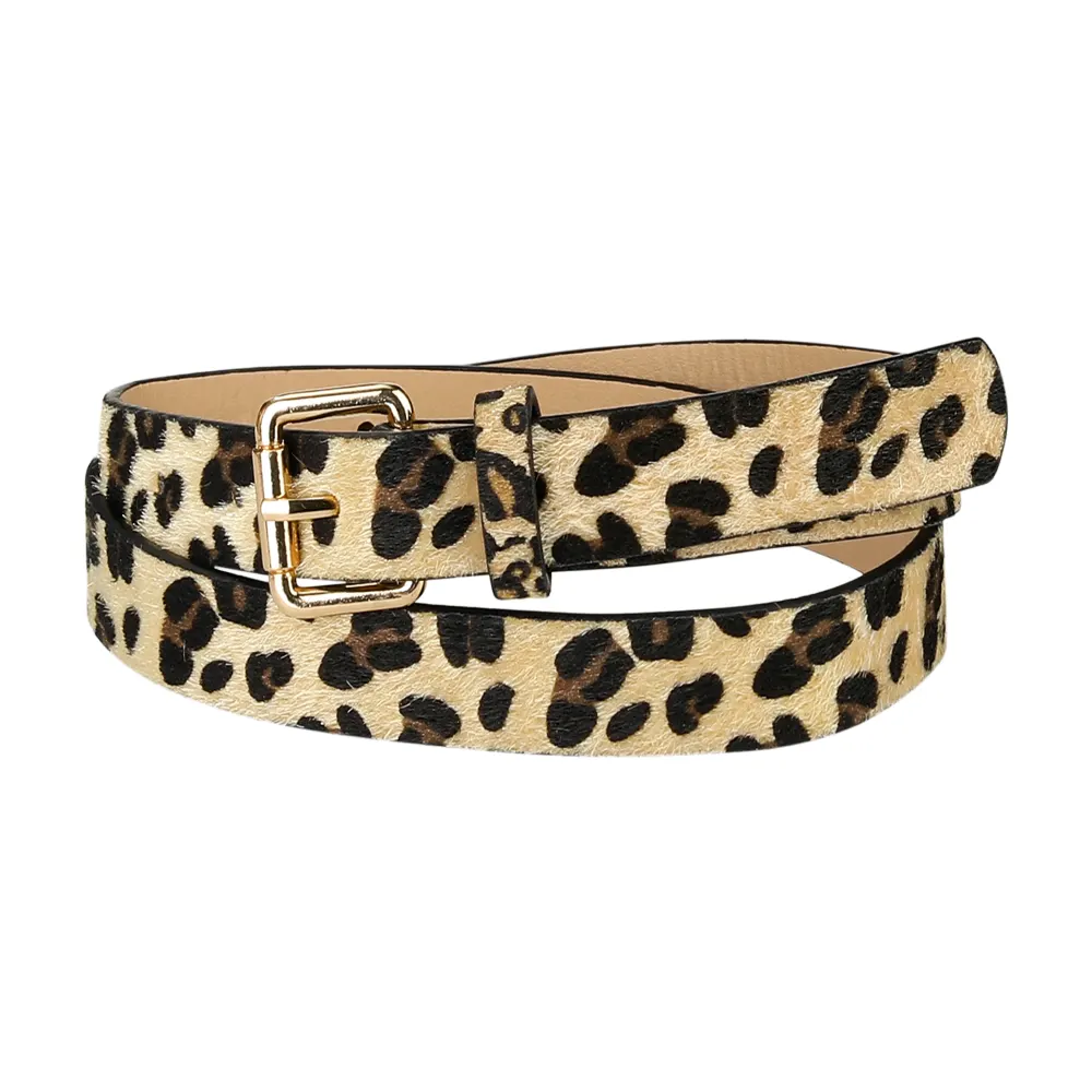 Allegra K- Faux Leather Leopard Print Belt
