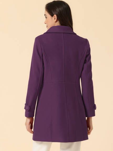 Allegra K- Peter Pan Collar Single Breasted Button Front Coat