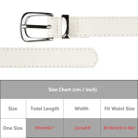 Allegra K- Faux Leather Silver Buckle Waist Belt