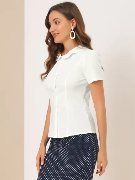 Allegra K- Peter Pan Collar Blouse Shirt