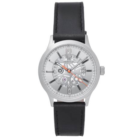 Heritor Automatic Dayne Leather-Band Watch w/Date - Navy/White