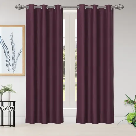 PiccoCasa- Solid Blackout Room Darkening Thermal Insulated Curtain 2 Panels 42 x 84 Inch