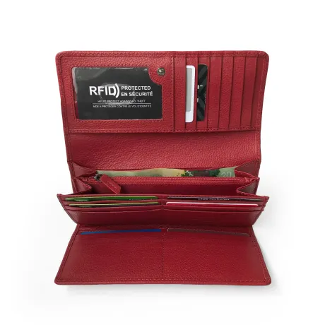 Club Rochelier Ladies' Leather Clutch Wallet with Gusset Pocket