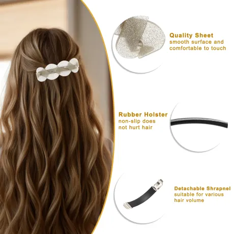 Unique Bargains - Large Glitter Hair Barrettes for Thick Hair