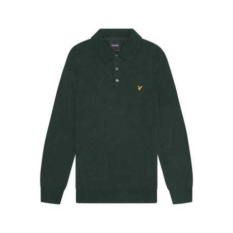 Lyle & Scott - Mens Knitted Cotton Merino Long-Sleeved Polo Shirt