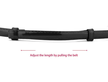 Allegra K- Adjustable Thin High Waist Belt Square Buckle