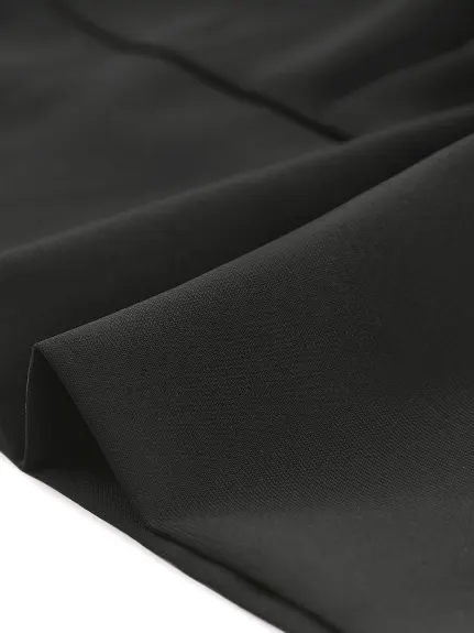Allegra K - Flare Sleeve Tie Back Lightweight Crop Top