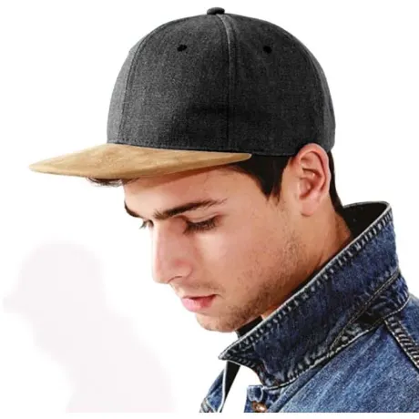 Beechfield - Unisex Faux Suede Peak Snapback Cap