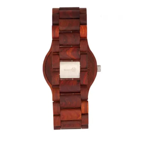 Earth Wood - Bonsai Bracelet Watch w/Day/Date - Red