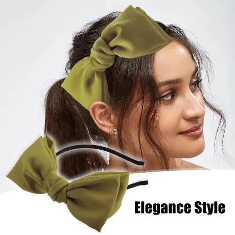 Unique Bargains - Satin Bow Knot Headband Fashion Hairband