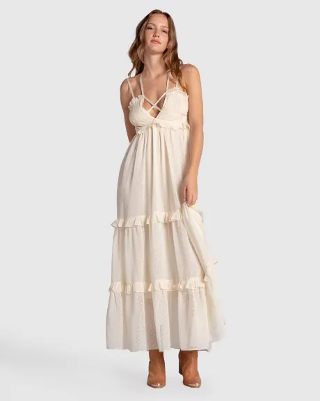 Belle & Bloom As It Was Tiered Midi Dress