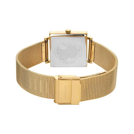 BERING - Montre classique pour femme en acier inoxydable de 26 mm en or jaune/or jaune