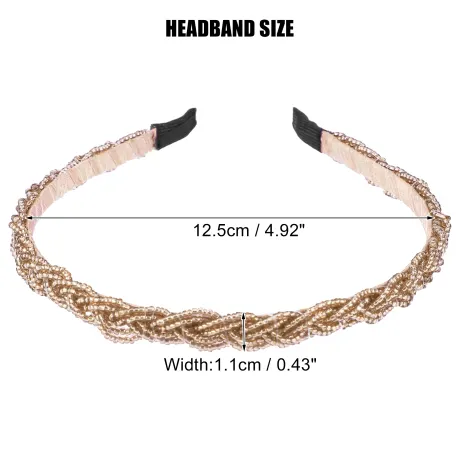 Unique Bargains - Crisscross Beaded Headband