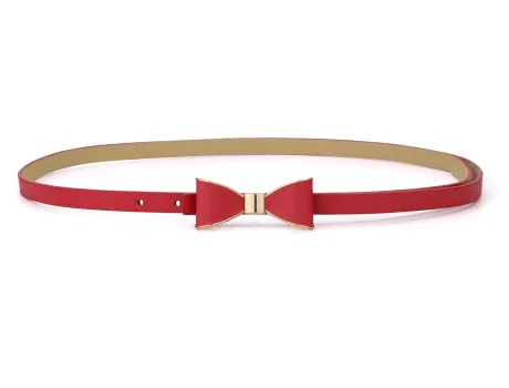 Allegra K- Ceinture fine avec nœud papillon en métal et sans boucle