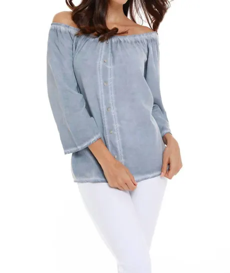 Luciana Button Off The Shoulder Top