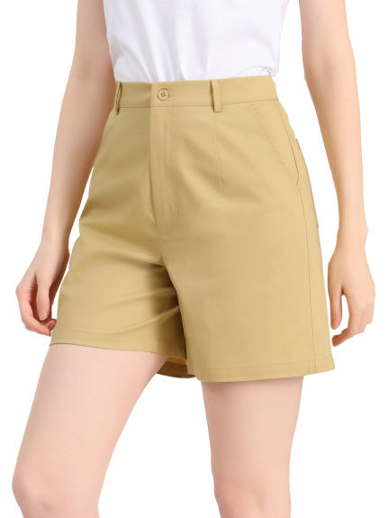 Allegra K - Cargo Straight Leg Shorts Bermuda Bottoms