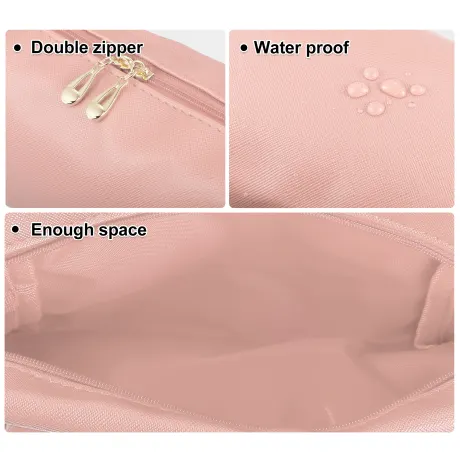 Unique Bargains - Trousse de maquillage Cosmétique Voyage Étui en cuir PU imperméable