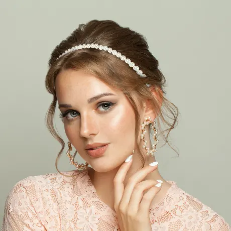 Unique Bargains- 3pcs Faux Pearls Headbands Set