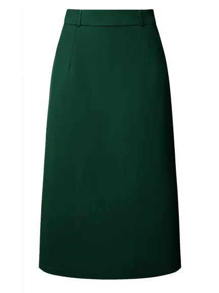Hobemty- High Waist Split Back Midi Pencil Skirt