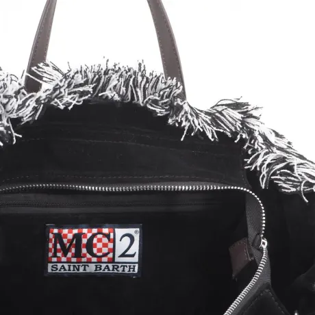 MC2 SAINT BARTH - Women's Check Wool Leather Tote Handbag