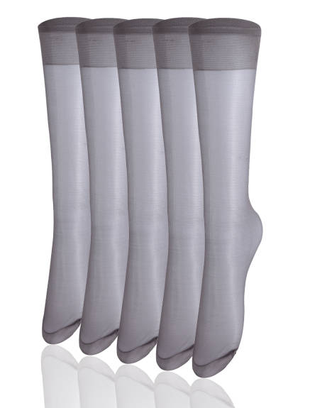 Allegra K- Women's Silky Sheer Reinforced Toe Stockings 10 Pairs