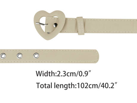 Allegra K- Waist Love Heart Belt Buckle