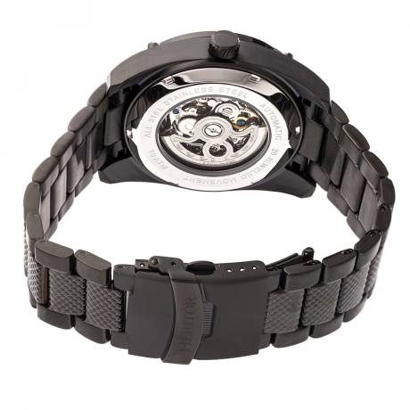 Heritor Automatic - Montre Daniels semi-squelette avec bracelet en cuir - Or/Noir