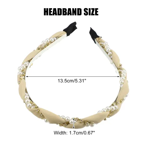 Unique Bargains - Rhinestone Faux Pearl Headband