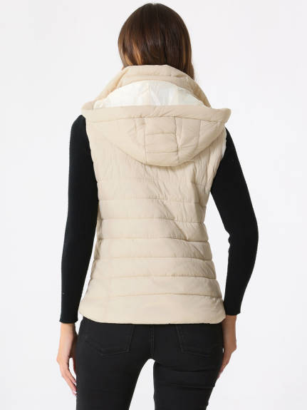 INSPIRE CHIC - Sleeveless Quilted Winter Hoodie Vest