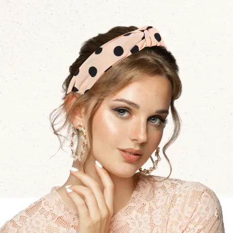 Unique Bargains- Polka Dot Wide Knotted Headband