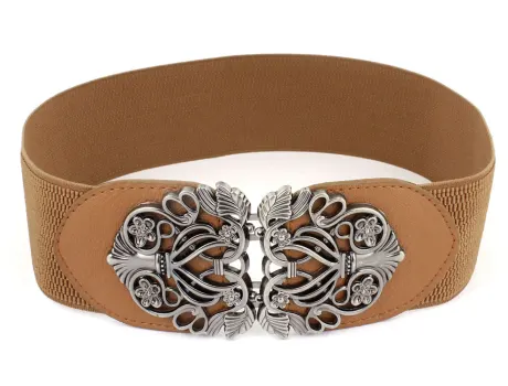 Allegra K- Interlocking Buckle Woven Stretchy Cinch Waist Belt