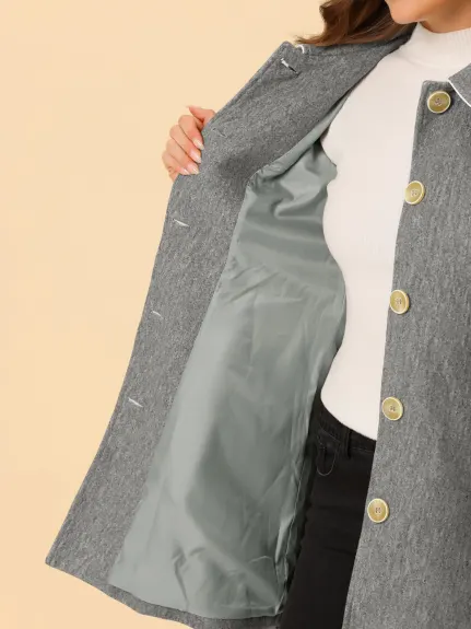 Allegra K- Elegant Lapel Collar Long Trench Coat