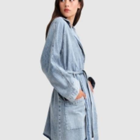 Veste en jean Boyfriend décontractée - Indigo