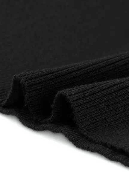 Seta T- Square Neck Slim Fit Ribbed Knit Bodycon Midi Sweater Dress