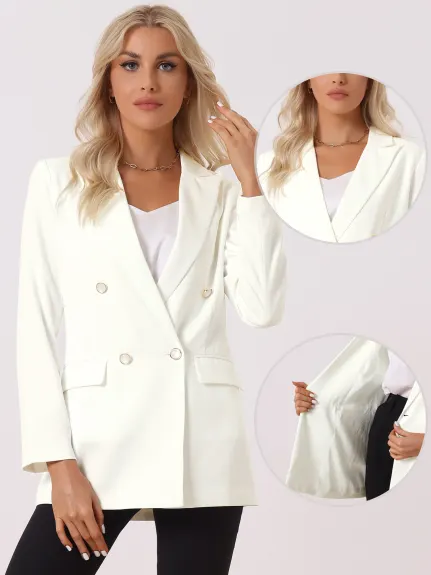 Allegra K- Business Veste de costume blazer à col à revers