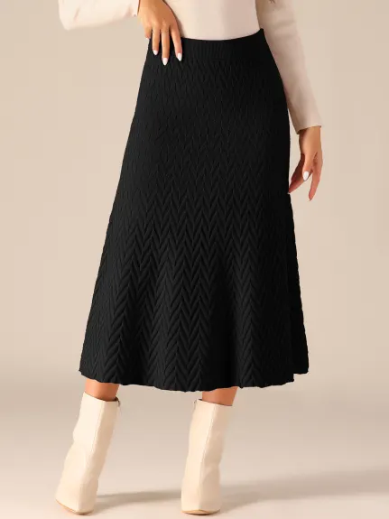 Allegra K - Stretchy Sweater A-Line Midi Skirt