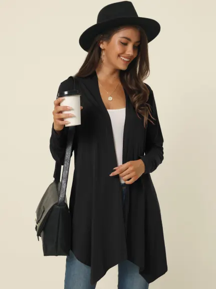 Allegra K- Draped Front Open Cardigan