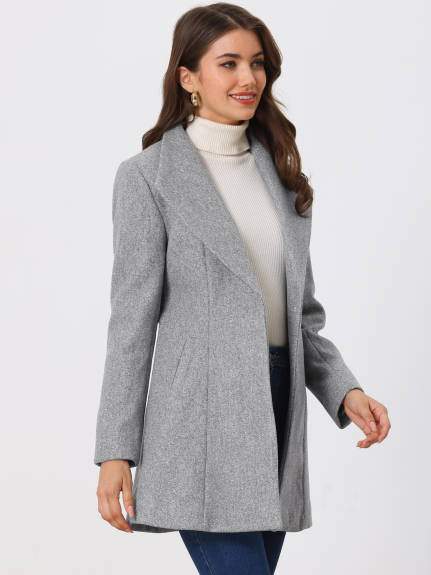 Allegra K- Shawl Collar Button Long Overcoat