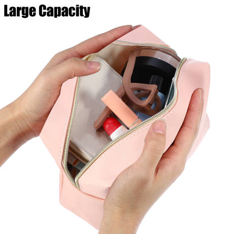 Unique Bargains- PU Leather Makeup Bag Brush Organizer Toiletry